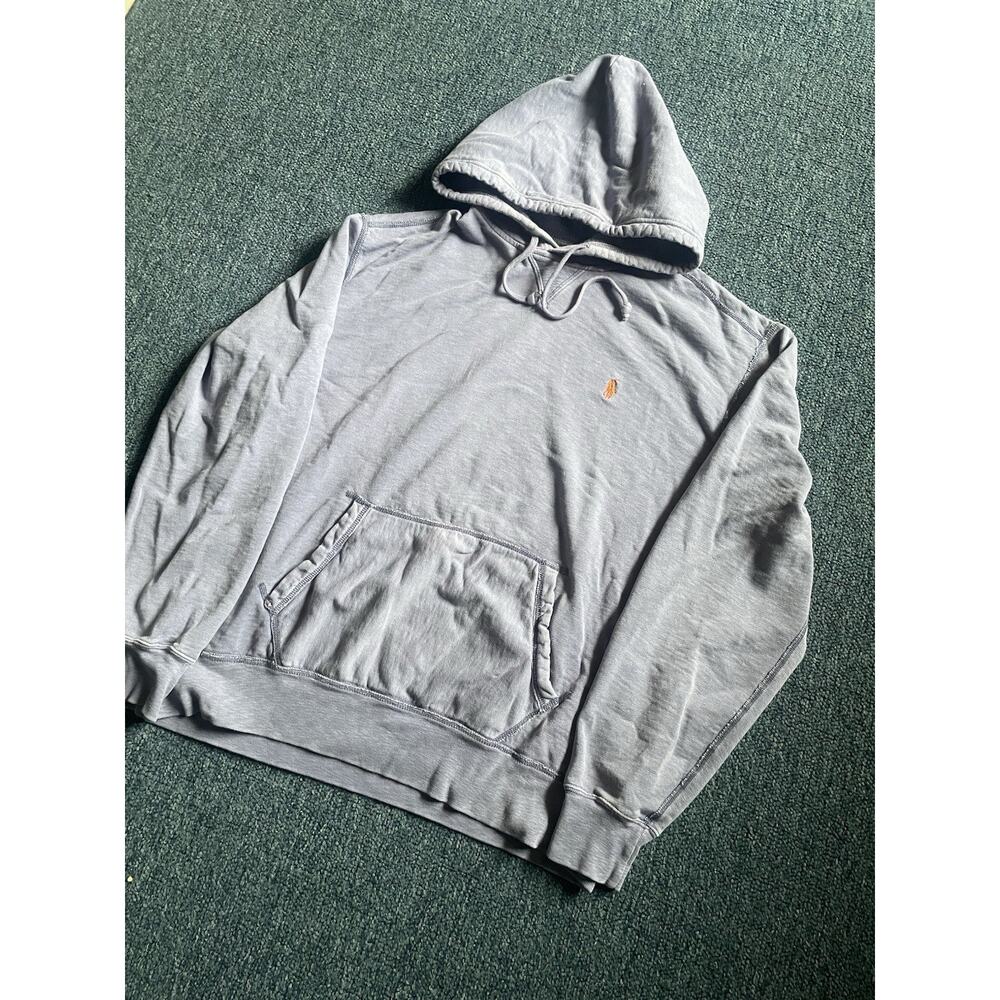 Vintage Polo Ralph Lauren Pullover Hoodie Mens Large Faded Purple Waffle Knit